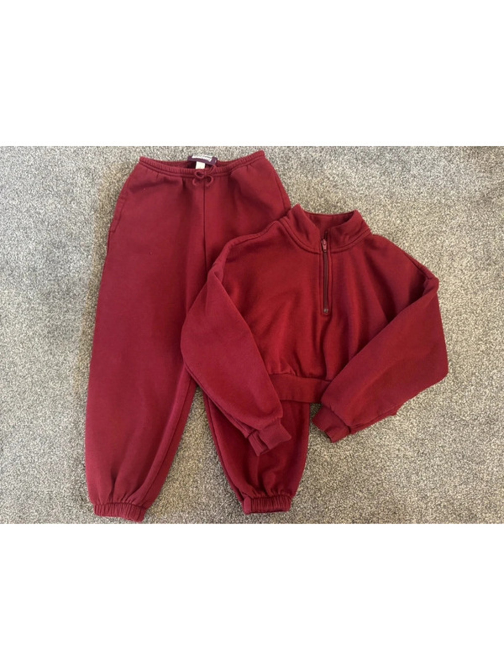 Girl’s weekend academy maroon two piece sweatsuit size small 6/6X